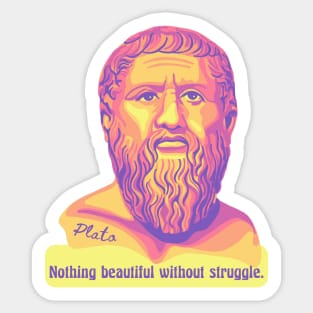 Plato Portrait and Quote Sticker